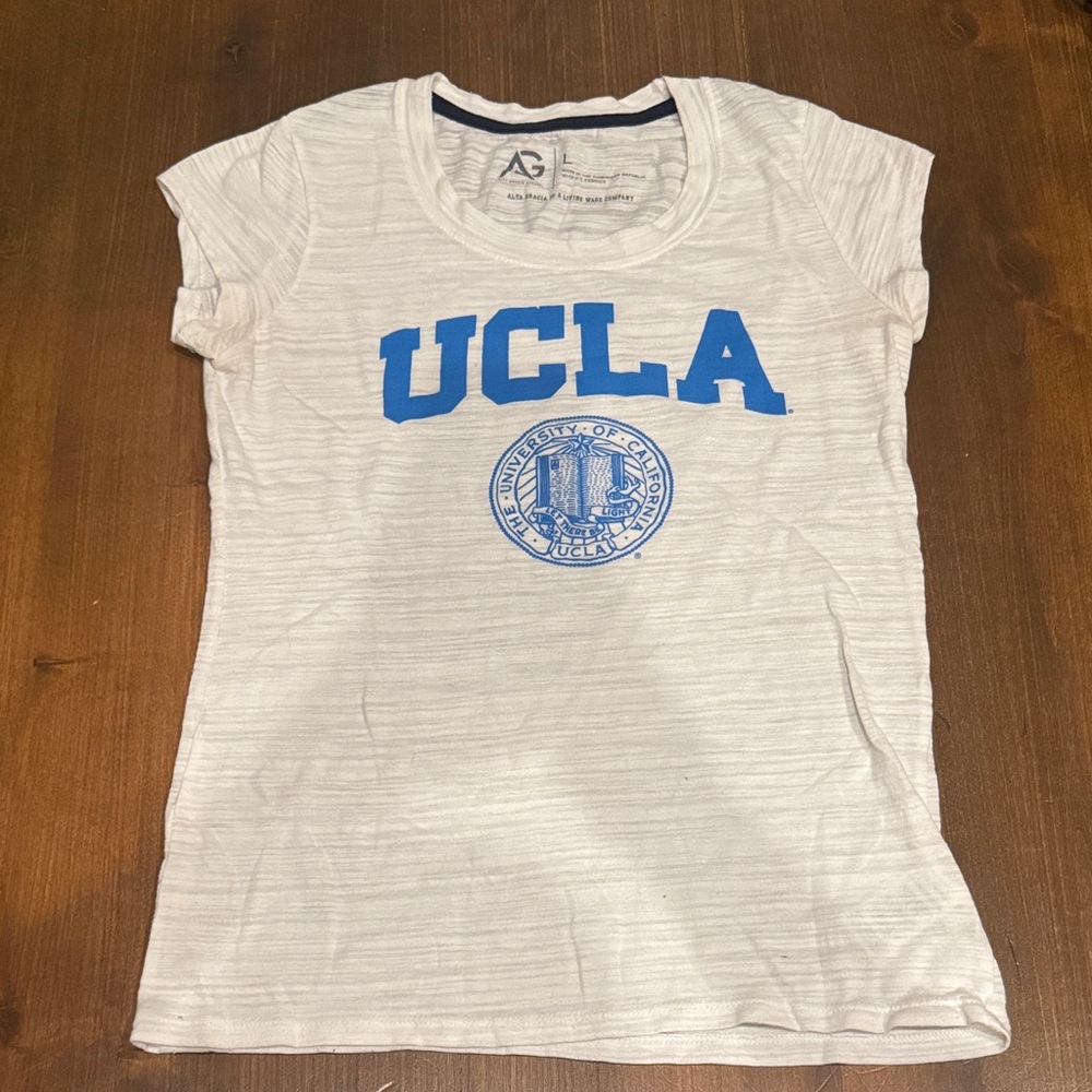 AG Women's Short Sleeve UCLA Tee - white and Blue
